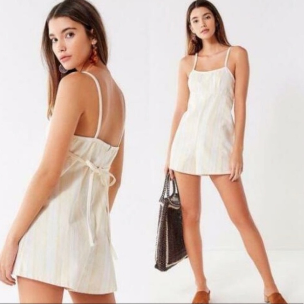 UO Yellow and White Jumpsuit